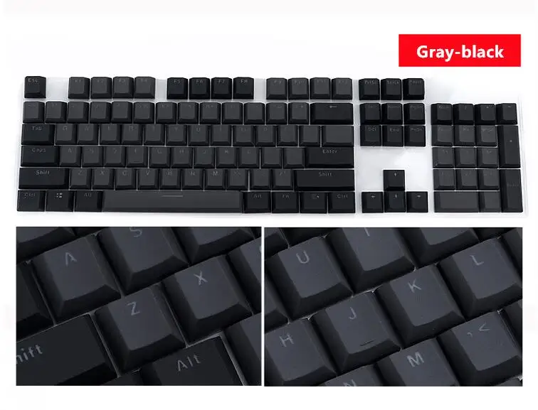 gray-black DIY геймерские игровые колпачки для клавиш 104 стандартная механическая клавиатура умная комбинация двухцветная клавиатура - Цвет: gray-black