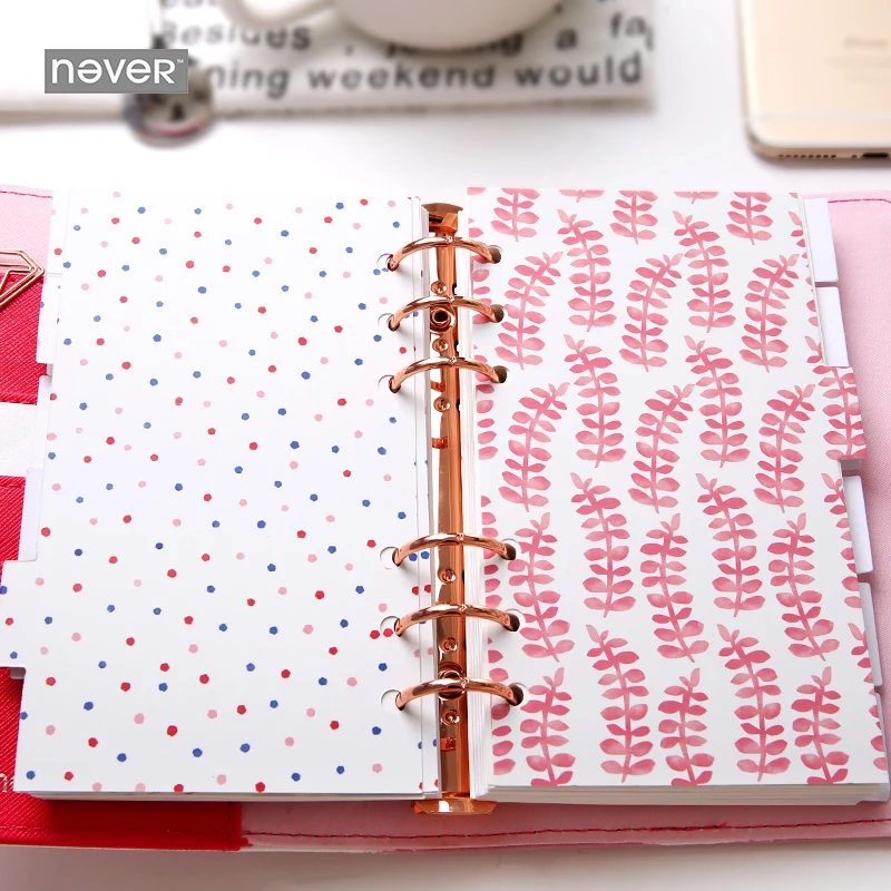 Never Spiral Notebook A6 разделители указателей для Filofax Dokibook спиральный планировщик