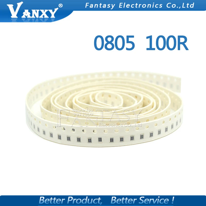 300 шт. 0805 SMD резистор 1% 100 Ом 1 Вт/8 Вт 100R 101 | Электронные компоненты и принадлежности
