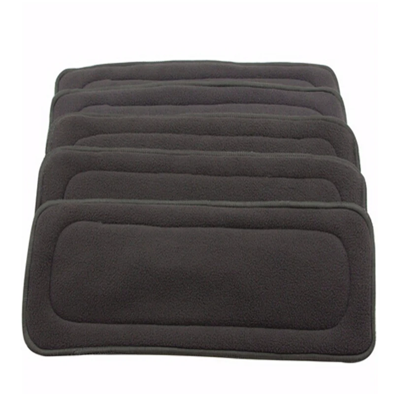 Тканевые вкладыши в подгузники 4 слоя бамбукового угля пеленальный коврик черные