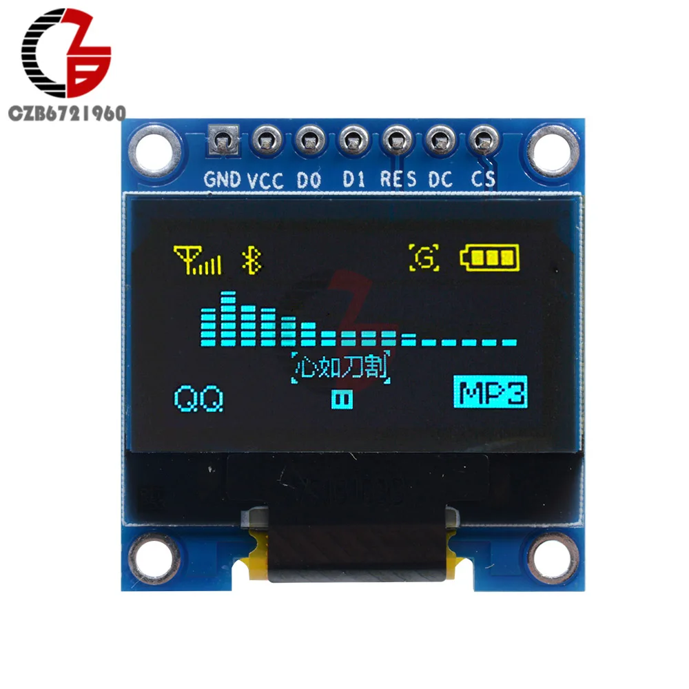 Yellow Blue 0,96 дюймовый igc IIC SPI 128x64 OLED дисплей STM32 CSR SSD1306 12864 плата с ЖК-экраном GND VCC SCL SDA 7Pin DC 3-5V для Arduino - Цвет: Yellow Blue
