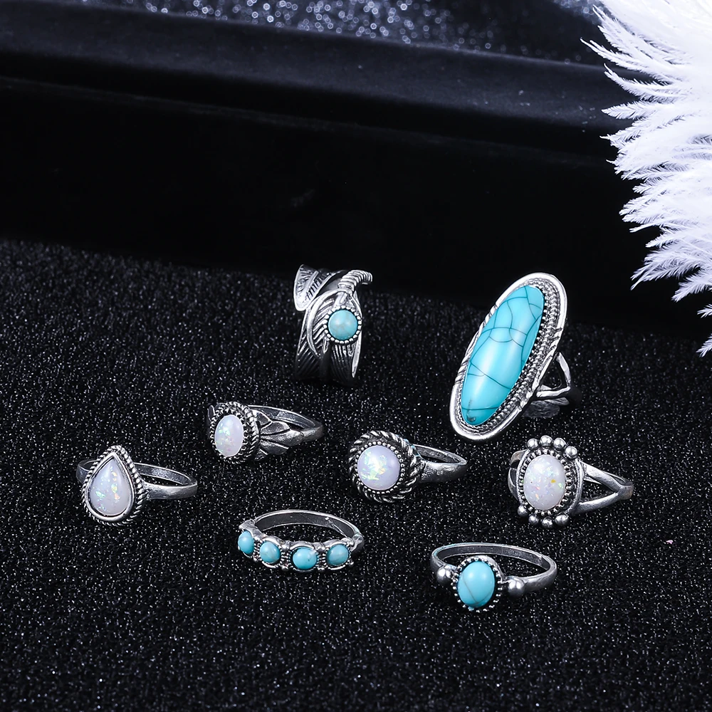 Beagloer 8 шт./компл. старинное серебро Цвет богемный Midi Ring Set Винтаж стимпанк Anillos Knuckle