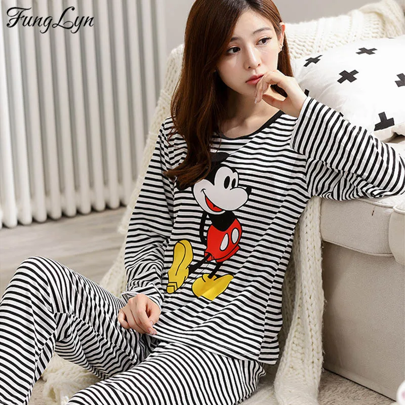 Женская пижама FL069C Kawaii с животным принтом пижамный комплект для женщин Mujer Pigiama
