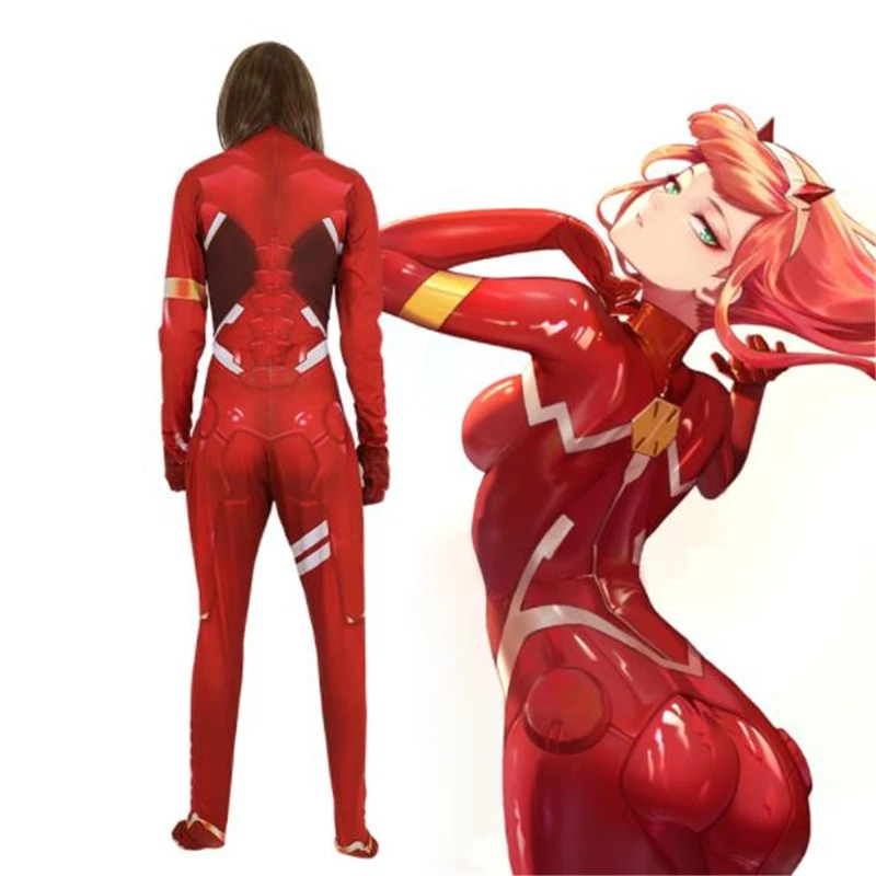 Хэллоуин косплей игры аниме Дарлинг в Frankxx 02 Zero Two Косплей дамы тела колготки
