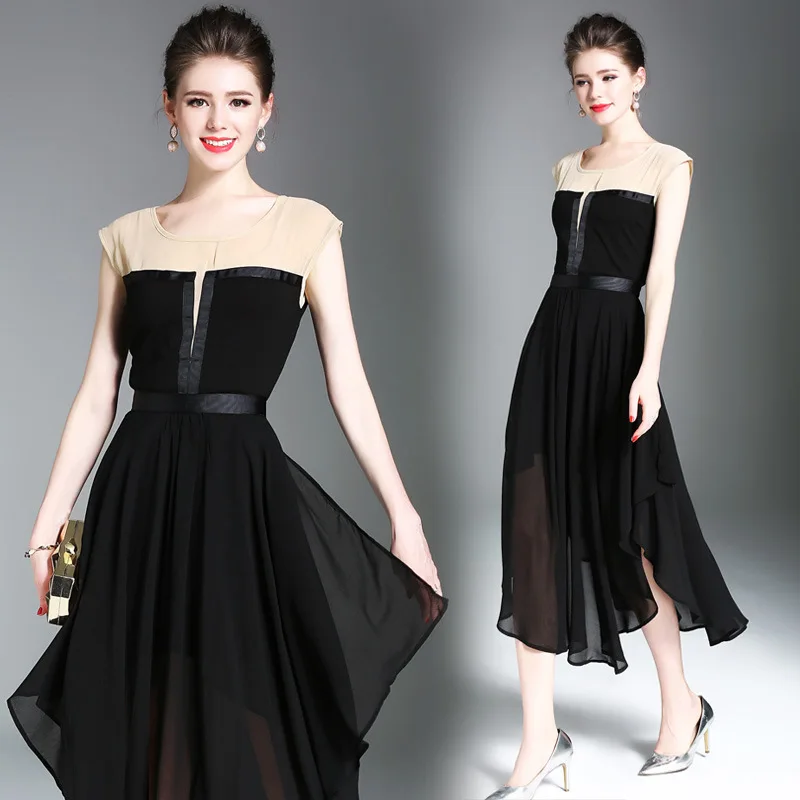 Женское шифоновое платье SoftFox Брендовое богемное летнее в стиле пэчворк с