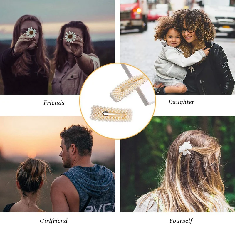Жемчужные заколки для волос женщин золотые девочек декоративные аксессуары