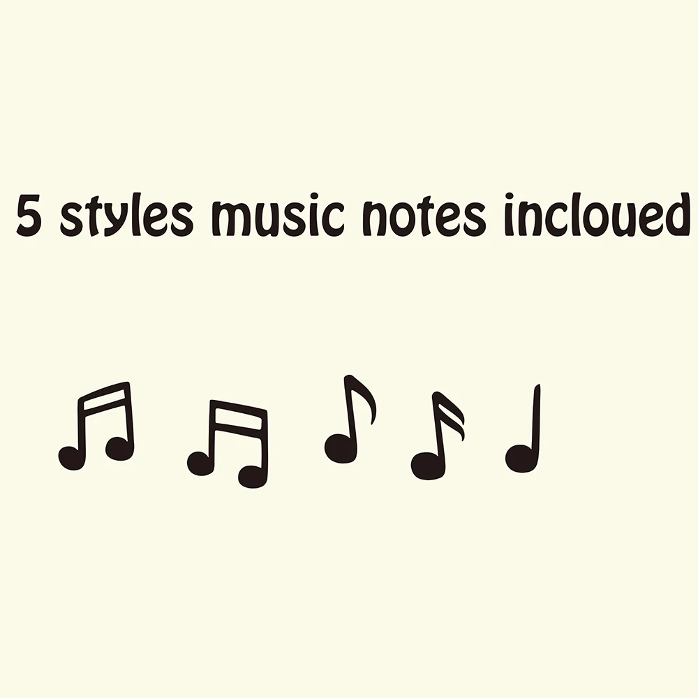 5 стилей наклейки на стену в виде музыкальных нот детская комната наклейка