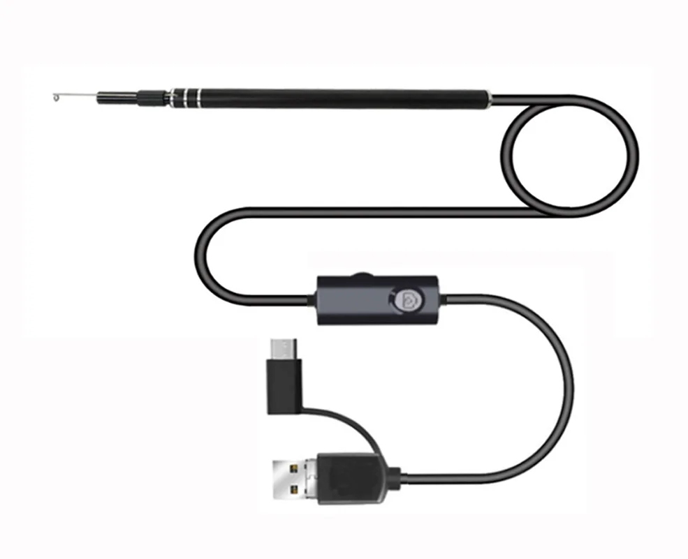 USB инструмент для чистки ушей HD визуальная ложка для ушей многофункциональная Ушная палочка с мини-камерой ручка для ушей уход за ушами для очистки ушей эндоскоп - Цвет: black
