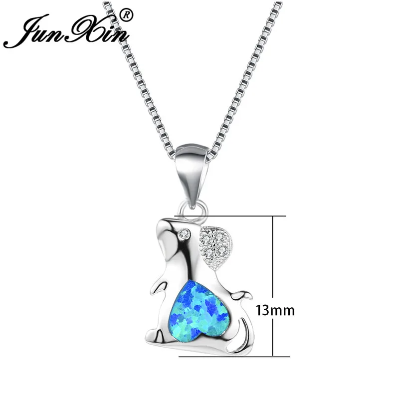 JUNXIN милые крыса Подвески в виде мышонка голубой огненный опал Ожерелья для