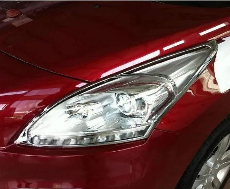 Welkinry покрытие автомобиля для укладки peugeot 3008 2013 ABS хромированные передние фары светильник фары фара отделка 2 шт./компл