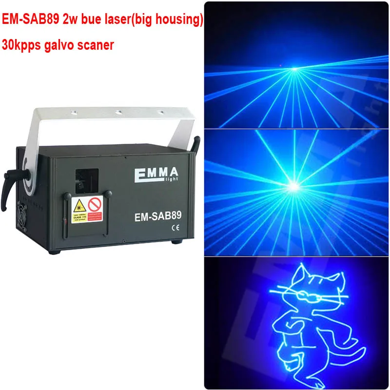 Распродажа! лазерный светильник лазерное шоу RGB DMX ILDA слот для sd-карт 30K система 2 Вт один синий цвет луч анимационный проектор - Цвет: 2w blue laser 30KPPS