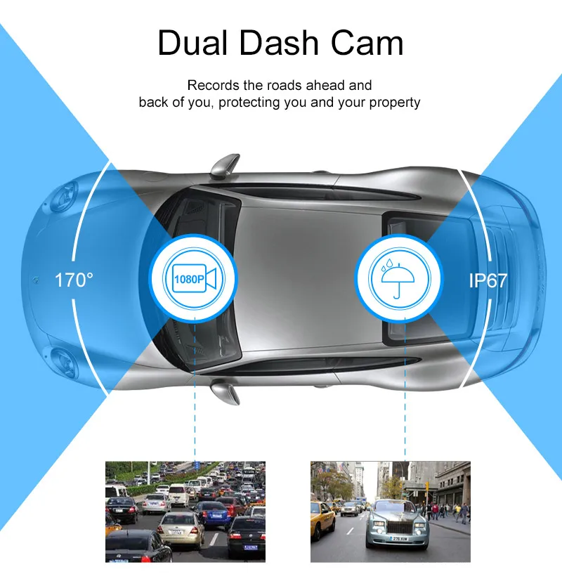 Denicer Dash camera 5,0 '', Автомобильное Зеркало Cvr, двойной объектив, камера заднего вида, Dvr, авто рекордер, видео Full HD 1080 P, передний и задний