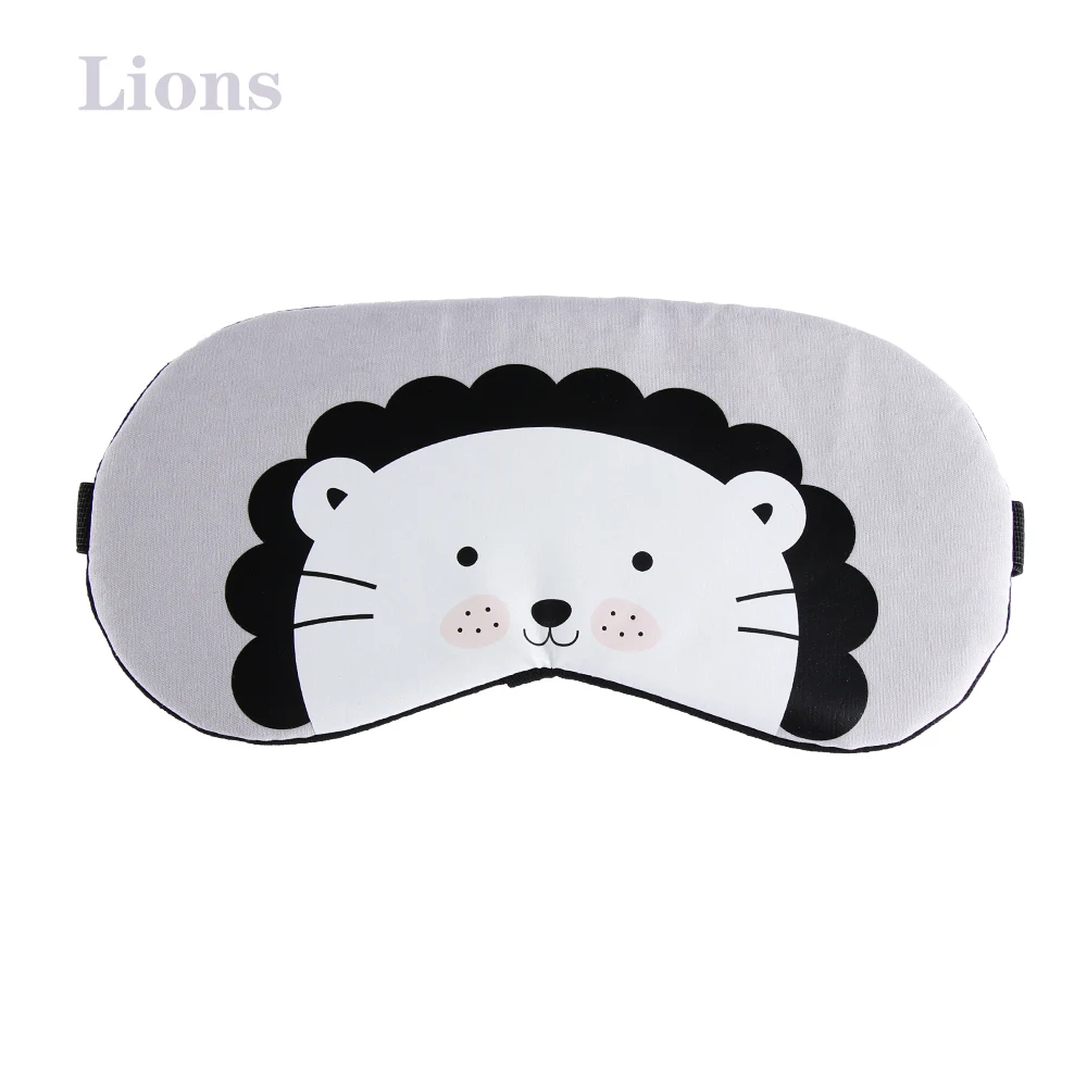 Lions 1 шт., милая 3D маска для сна, натуральная маска для глаз, маска для век, повязка для глаз, мягкая переносная повязка на глаза для женщин, дорожная повязка на глаза - Цвет: Lions