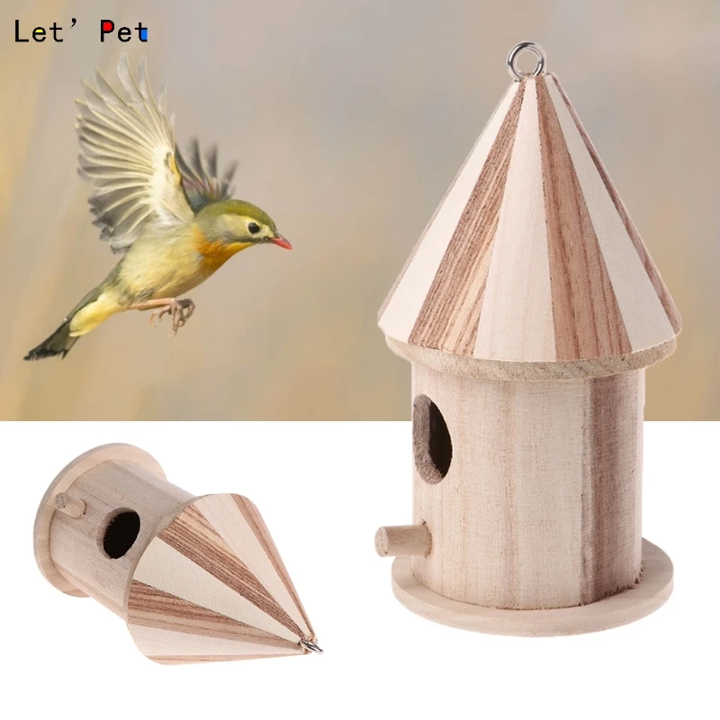 

Wooden Nesting Nest Box Bird Cage House Small Birds Blue Tit Wren