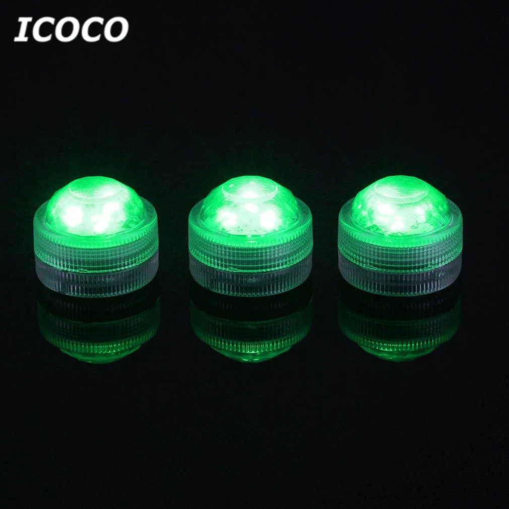 ICOCO мини 3 светодиода красивый подводный свет батарея питание цвет сменный