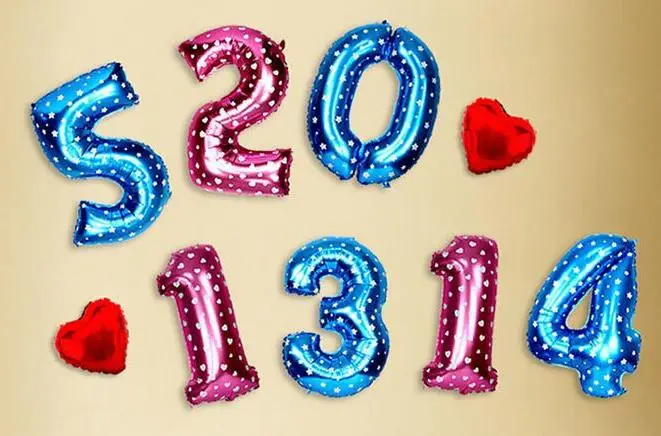 Праздничные товары номер 0-9 40 дюймов = 100 см синий розовый