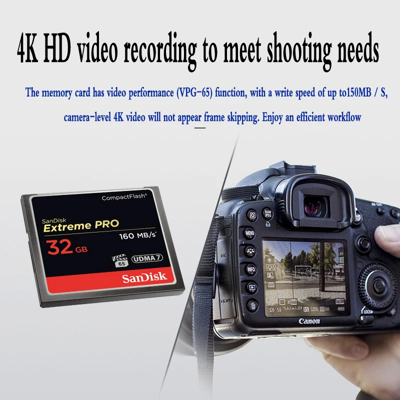 Sandisk Extreme Pro 128 Гб 64 32g CompactFlash DHL профессиональная карта памяти 4K 3D HD CF для Nikon d200 d4S d5 и