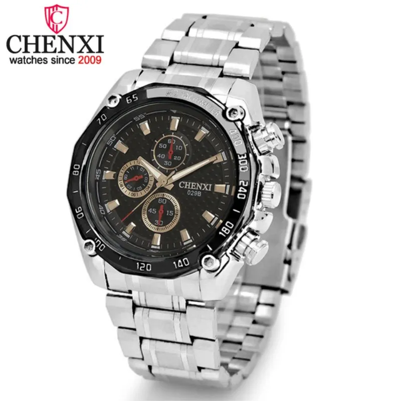 Часы наручные CHENXI мужские спортивные Аутентичные водонепроницаемые деловые со