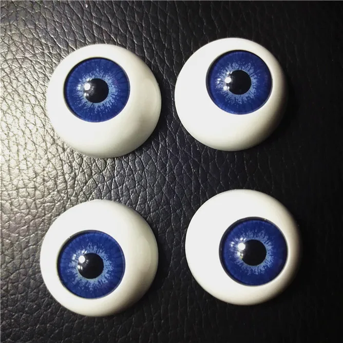 blue color 4 шт.(2 пары) BJD 22 мм куклы с пластиковыми глазами аксессуары кукольные Reborn смешанные цвета полукруглые глаза игрушки аксессуары DIY - Цвет: blue color
