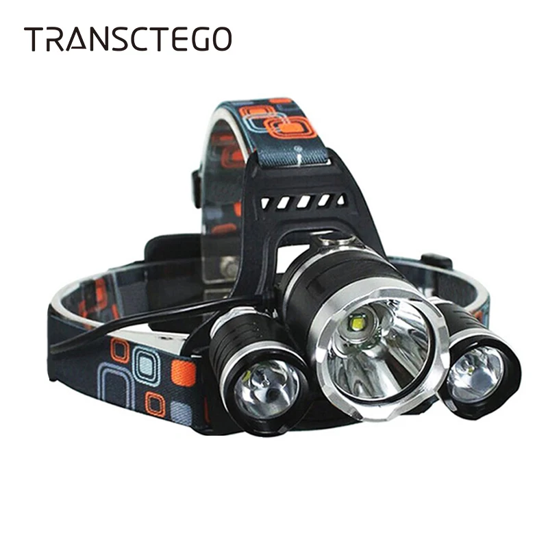 

Headlamps 3 LED Rechargeable Head Lights Flashlight Waterproof Fishing Light Portable Multi-function T6 18650 Battery Headlamps