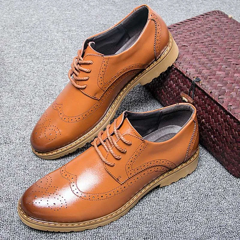 Brand 2020 Oxfords Leather Men Shoes Fashion Casual Pointed Top Formal Business Male Wedding Dress Flats Wholesales | Обувь