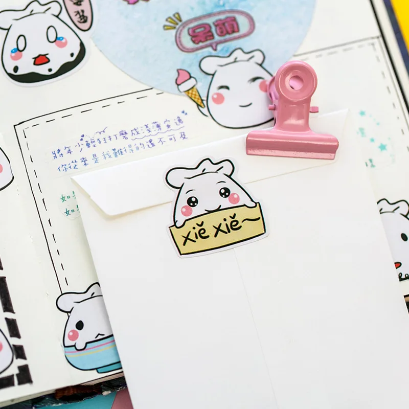45pcs/pack Cute expression bun Decorative Stationery Stickers Scrapbooking DIY Diary Album Stick Label | Канцтовары для офиса и