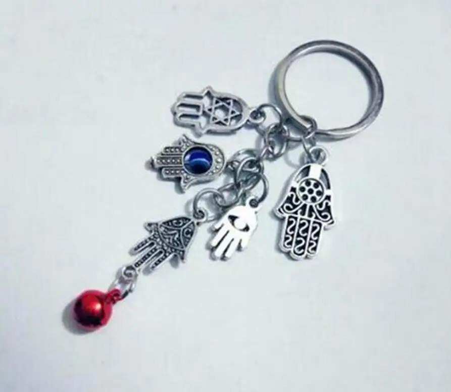 1 шт. брелок для ключей в форме глаза рука Фатимы колокольчики автомобильная