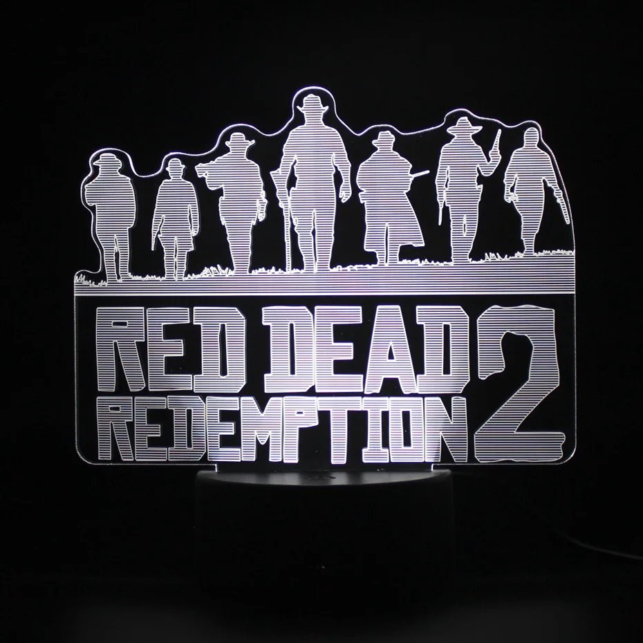 RDR2 лампа красный Dead Redemption 2 игровой светильник с дистанционным управлением 3d настольная лампа светодиодный ночной Светильник проекционная лампа