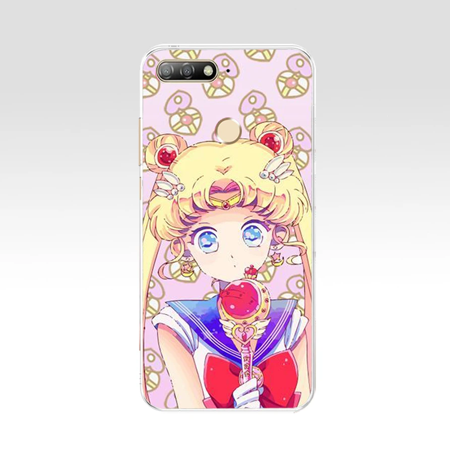 19 ZX мультфильм Сейлор Мун мягкий кейс из силикона и ТПУ для Huawei Честь P8 Lite 2017 7X 8X 7a