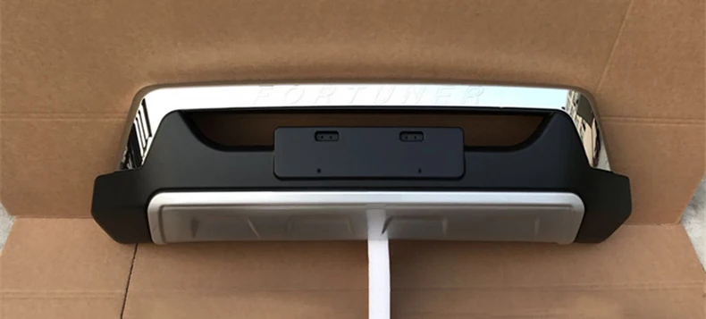 Front Bumper JIOYNG подходит для Toyota Fortuner- Передний+ задний бампер диффузор бамперы для губ защитная накладка ABS 2 шт - Цвет: Front Bumper