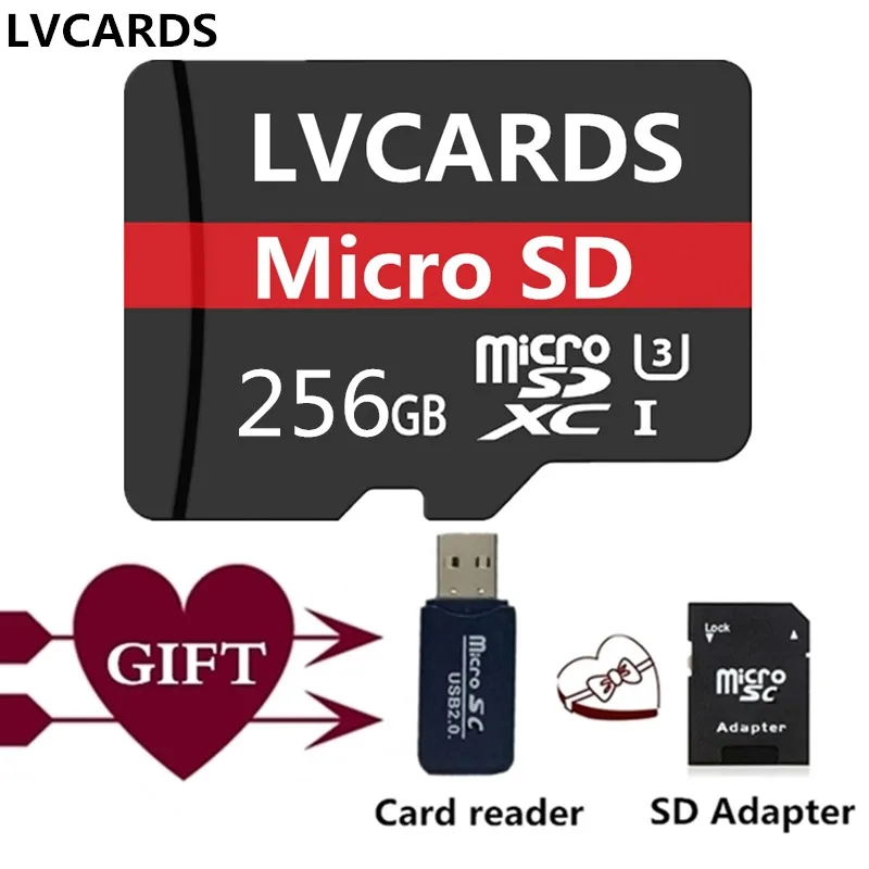 LVcards Micro sd карта 32 Гб класс 10 16 Гб/64 Гб/128 Гб класс 10 UHS-1 карта памяти флэш tf Micro sd карта s для смартфонов C2-08 - Емкость: 256GB Class10 - GITF