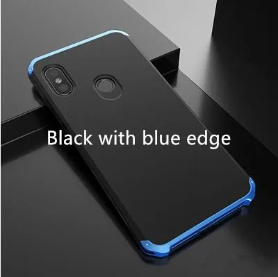 Роскошные RedMi Note 8 Pro чехол металла с армированной рамой, чехол для телефона RedMi Note 8 iPhone 7 6 Plus 5 iPad Pro Note 4X Mi Note 3 Mi8 SE MIX2S Mi9 Mi6 - Цвет: Black with blue