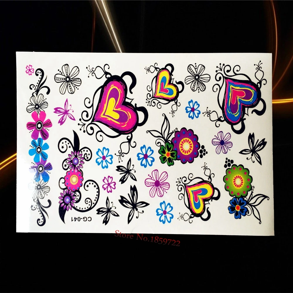 1 лист 3D детская Цветная Бабочка Временная тату-наклейка водостойкая краска на