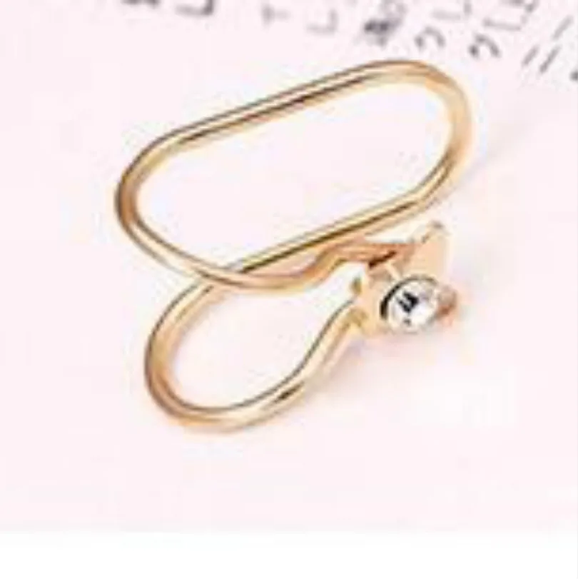 Женские серьги клипсы u образные с одним кристаллом и жемчугом|Серьги-клипсы| |