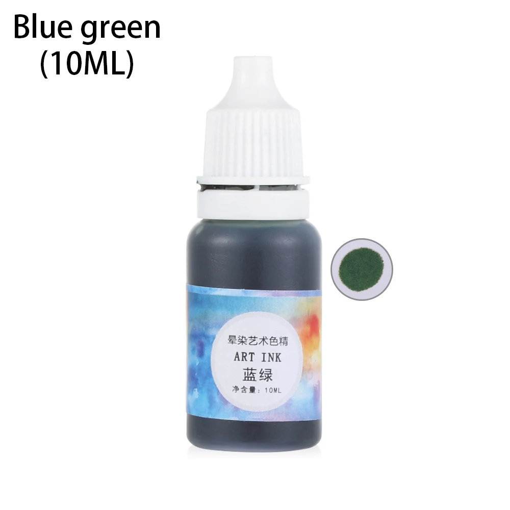 blue green 10 мл Многоцветный Цветущий полимерный пигмент 3D жидкий ореол краситель Кристалл эпоксидные украшения изготовление окрашивающий краситель УФ искусство ремесла - Цвет: blue green