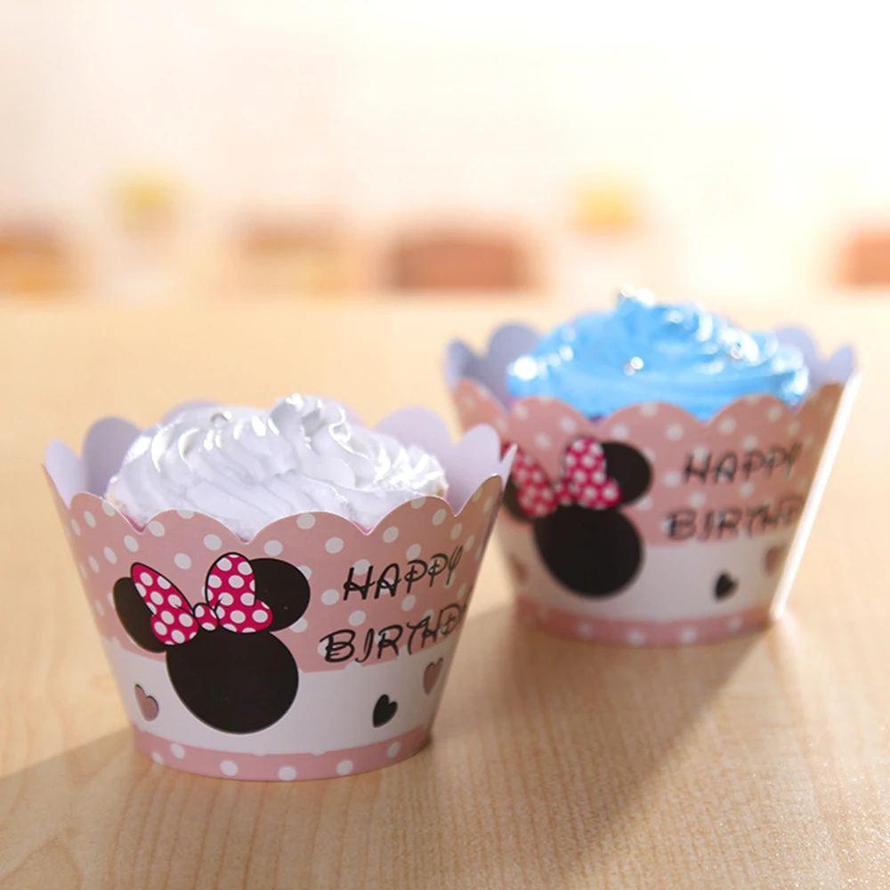 24 шт./партия новая серия Минни бумажная Форма для пирога комплект с краями