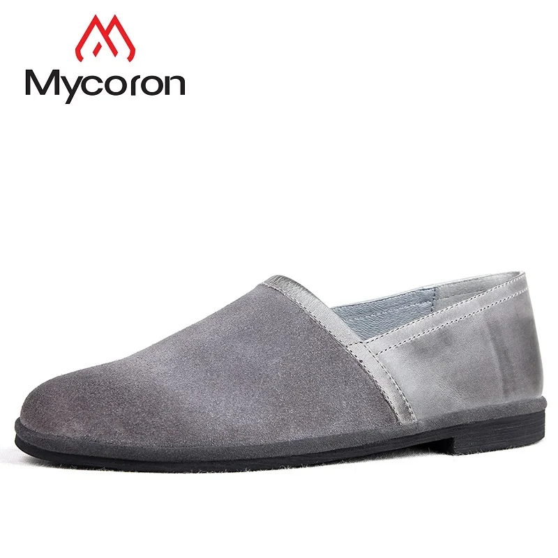 MYCORON New Arrivals Casual Boots Mens Leather Luxury Brand Top Fashion Men Handmade Slip-On Shoes Sapato Masculino | Обувь