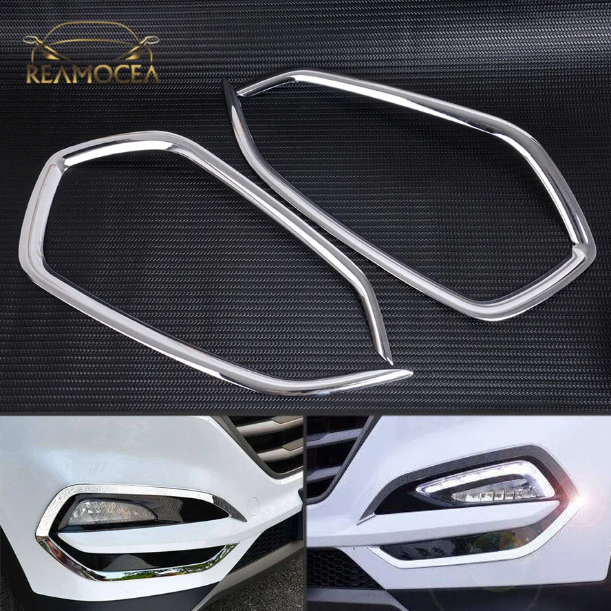 Reamocea 2 шт. для Hyundai Tucson 2015 2016 2017 ABS хромированный передний противотуманный фонарь
