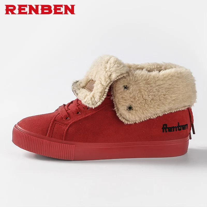 

Women Boots Snow Warm Winter Sneakers Boots Botas Lace Up Mujer plush Ankle Boots Ladies Winter Shoes Black