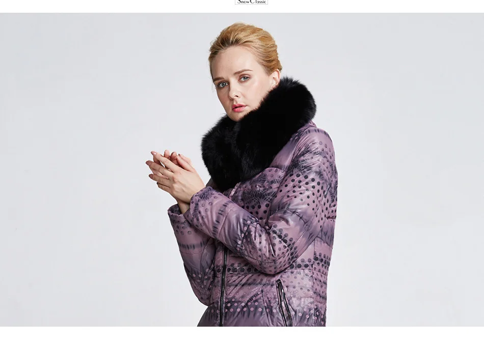 Snowclassic зимние теплые пуховик Женская длинная куртка Ultra Light 80% белый куртки-пуховики Толстый Тонкий дамы 6 цветов