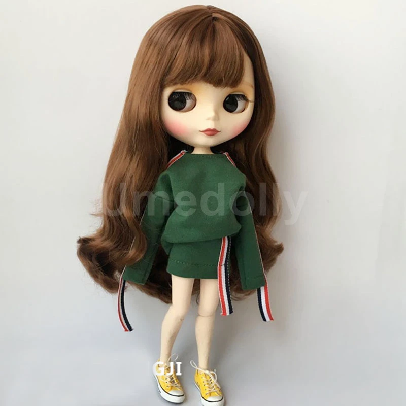 2 шт./компл. 1/6 кукла Мода серый Crewnecks свитер юбка одежда для Blyth Momoko Azone Barbi 30 см