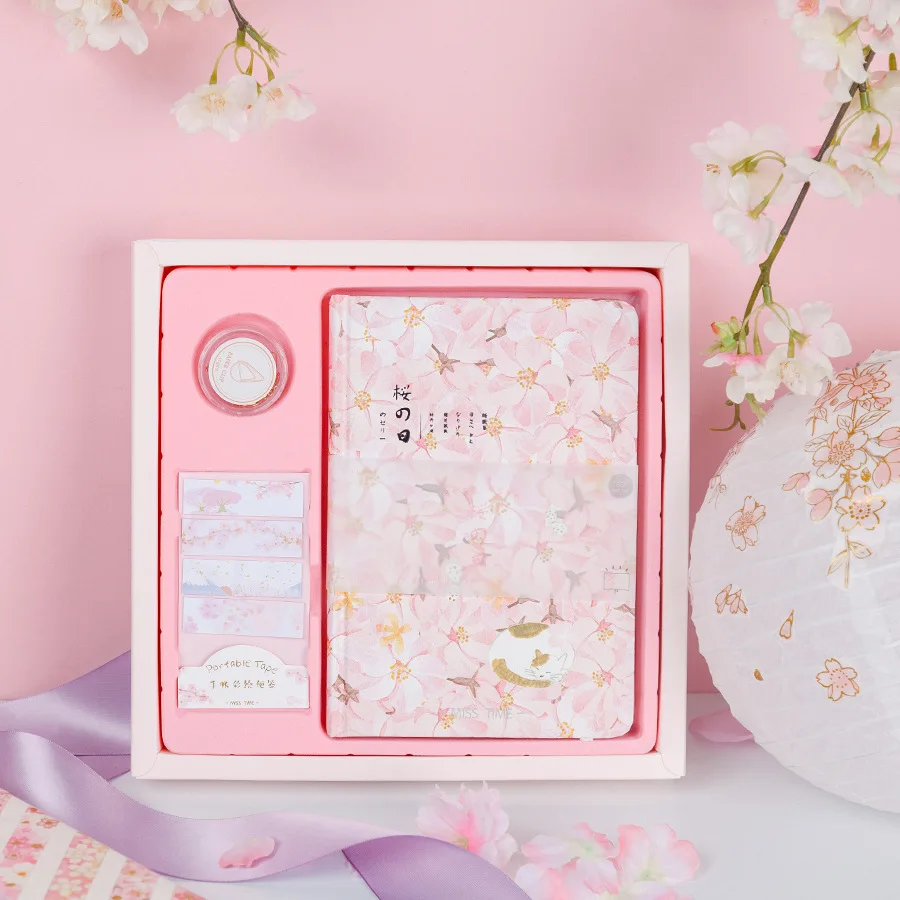 NB00015-5 Книжка-раскраска в твердом переплете, Подарочная коробка, блокнот Sakura, серия, креативная, свежесть, для девочек, карманный, Bullet Journal, подарок на день рождения - Цвет: NB00015-5