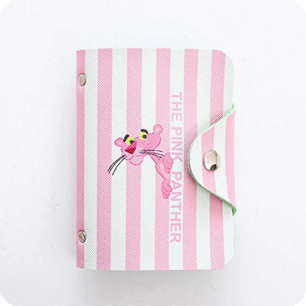 Cute Women Business Card Holder Case Book Cartoon Leather Bank Credit Card Clip Wallet Cardholder Flamingo ID Card Bag 20 Bits