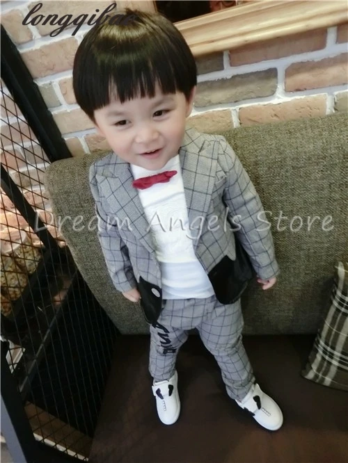 Костюмы для мальчиков на свадьбу блейзеры в полоску куртки детские костюмы