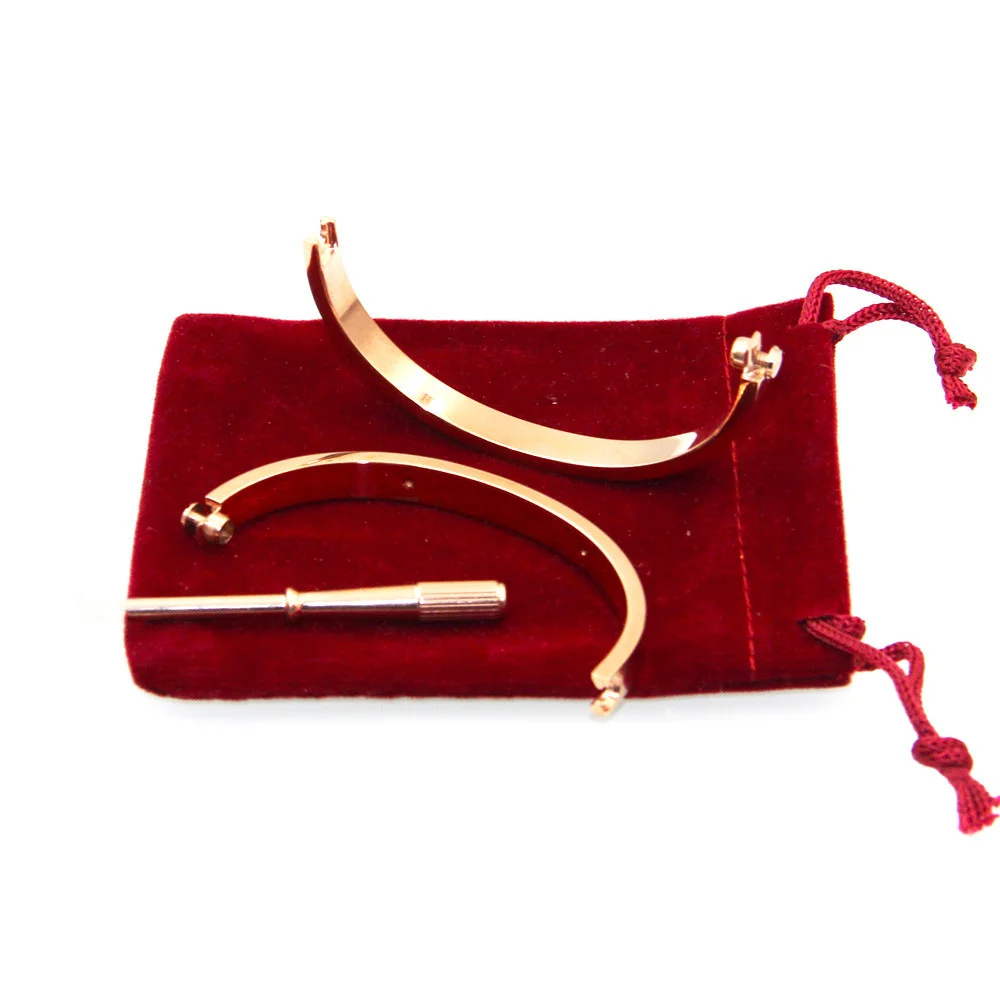 2019 браслеты из нержавеющей стали серебряный золотой розовый винт на запястье