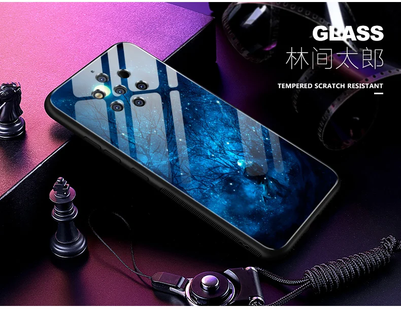 Чехол для Nokia 9 PureView, звездная звезда, закаленное стекло, жесткий чехол для телефона, для Nokia 9, чистый вид, стеклянная оболочка, Nokia9 PureView, сумка