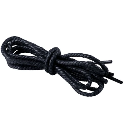 black Круглый скрученный вощеный шнурки хлопковые шнурки с восковым покрытием 6 различных цветов 60 см 70 см 90 см 100 см - Цвет: black