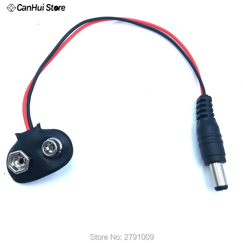 10pcs/lot DC 9V Battery Buckle Experiment Power Connection Line DC2.1MM Plug battery buckle Connector | Обустройство дома