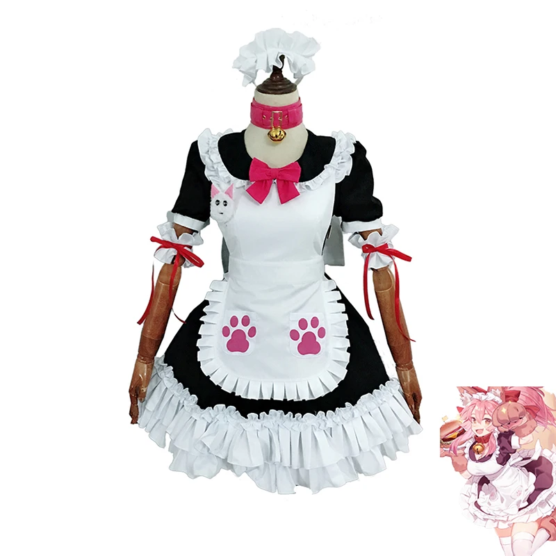Игровой Fate Grand Order FGO tammo no Mae Косплей Костюм Cat платье служанки для Хэллоуин