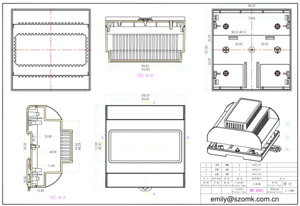 10 шт./лот электронные и приборные корпуса пластиковая коробка для электроники Din